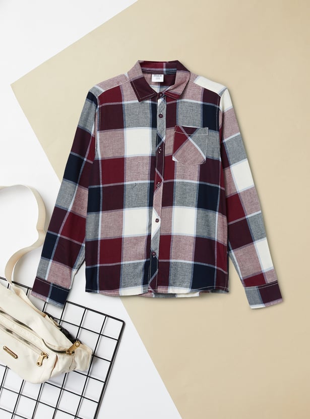 Boys Checked Relaxed Shirt