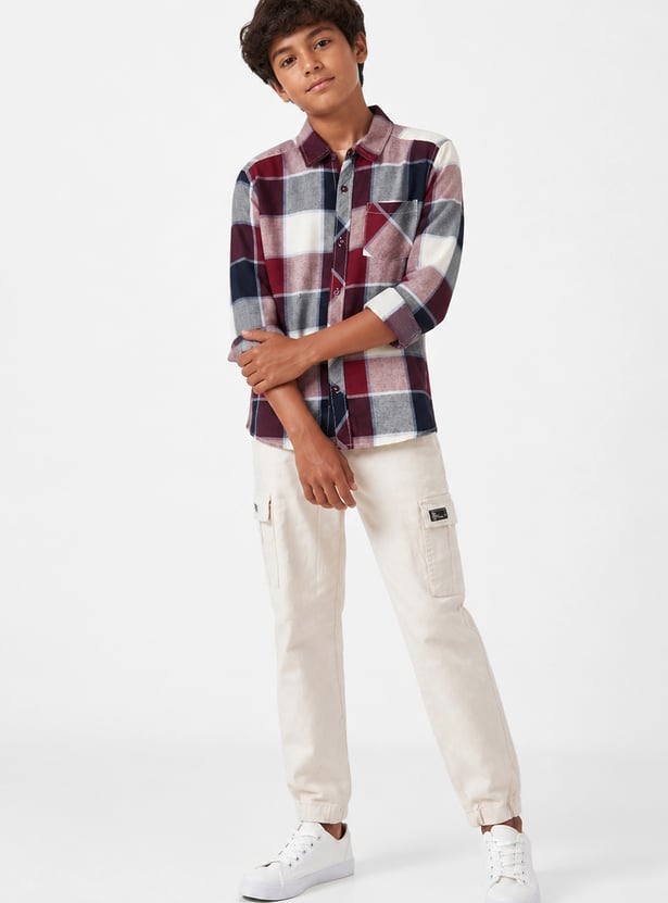 Boys Checked Relaxed Shirt
