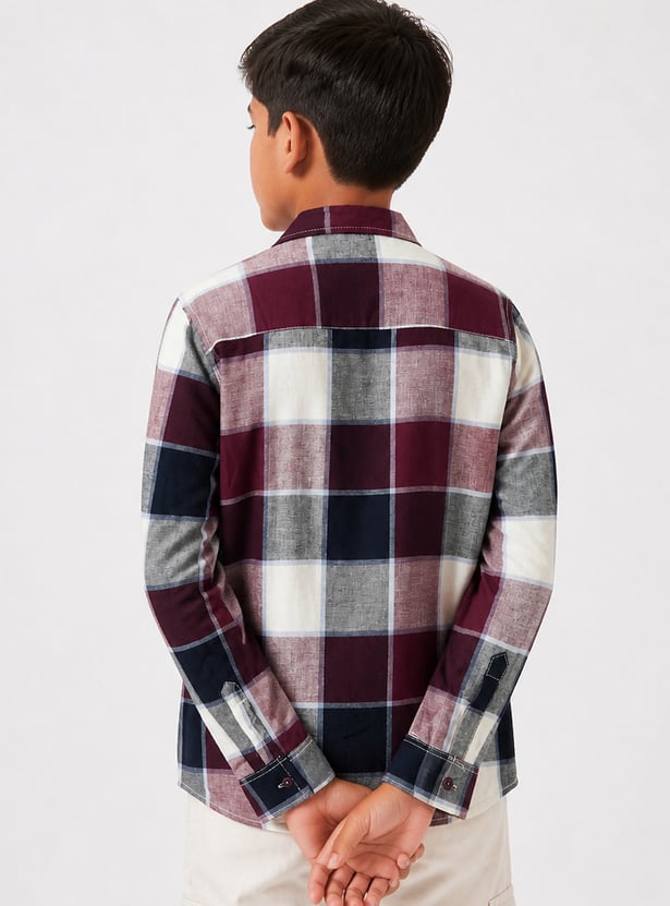 Boys Checked Relaxed Shirt