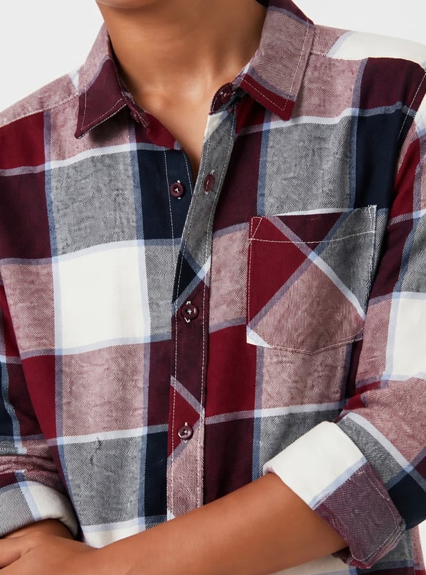 Boys Checked Relaxed Shirt