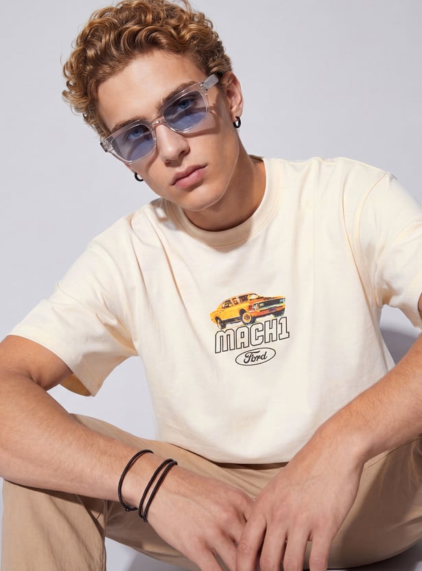 URB_N Men Oversized Ford Printed T-shirt