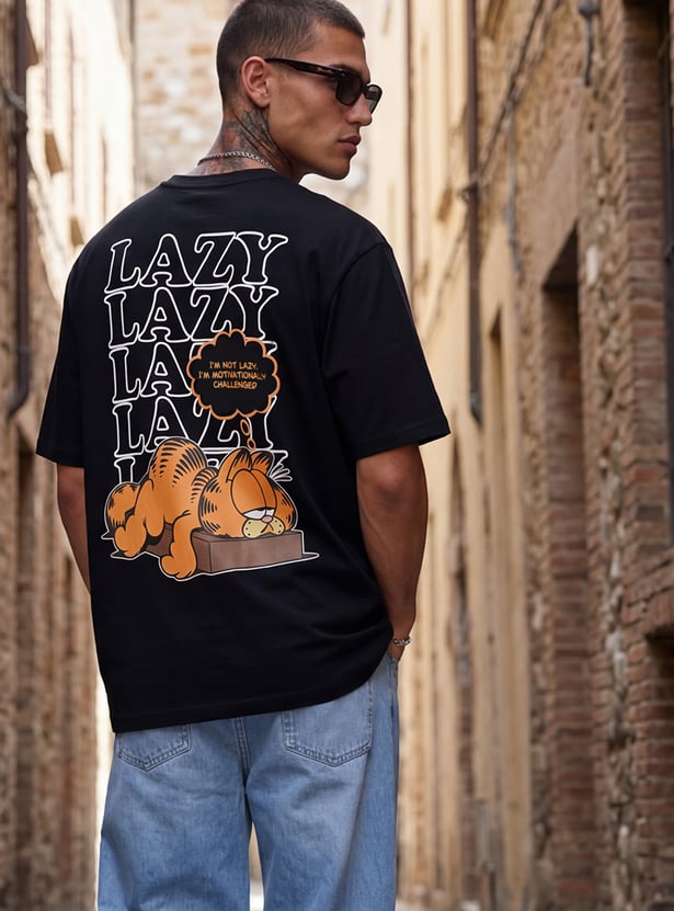 URB_N Men Oversized Garfield Printed T-shirt