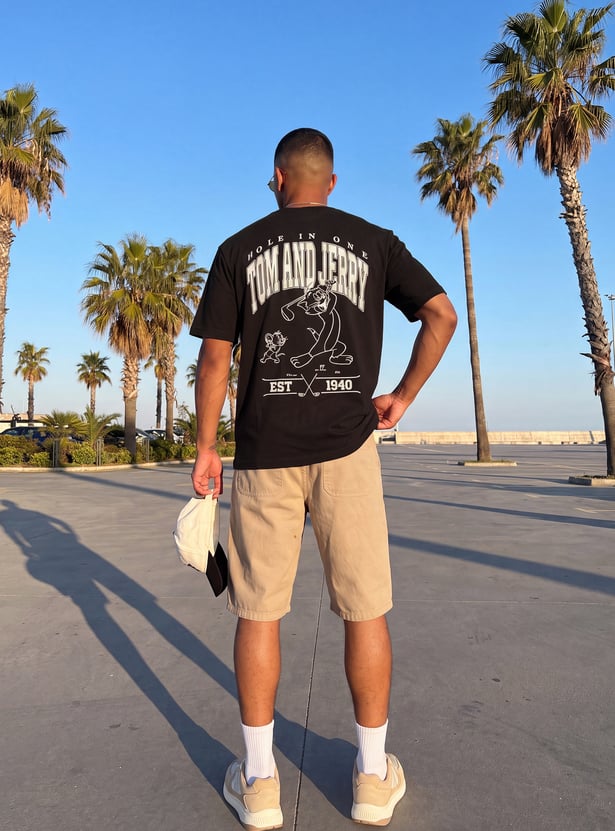 URB_N Men Oversized Tom & Jerry Printed T-shirt