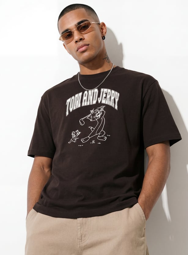 URB_N Men Oversized Tom & Jerry Printed T-shirt