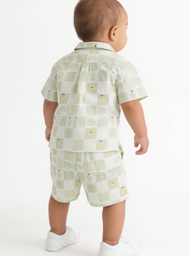 Boys Printed Shirt and Shorts Set