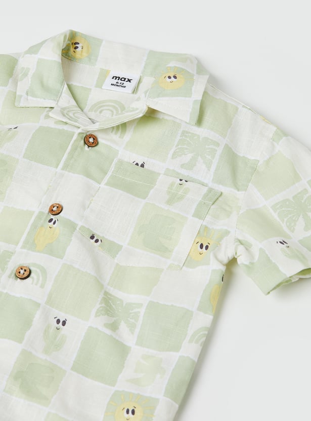Boys Printed Shirt and Shorts Set