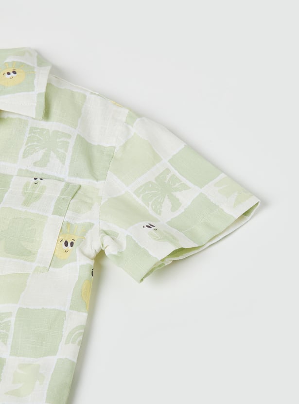 Boys Printed Shirt and Shorts Set