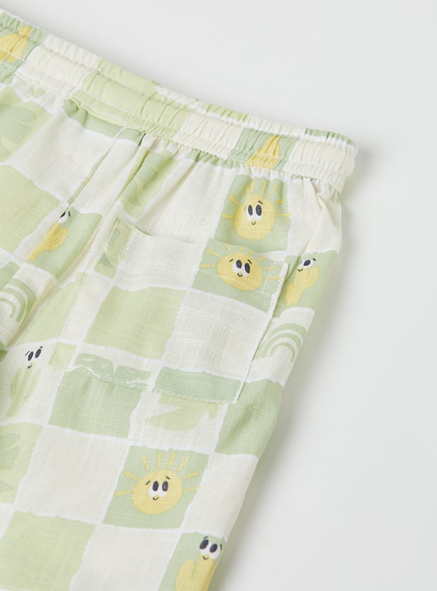 Boys Printed Shirt and Shorts Set