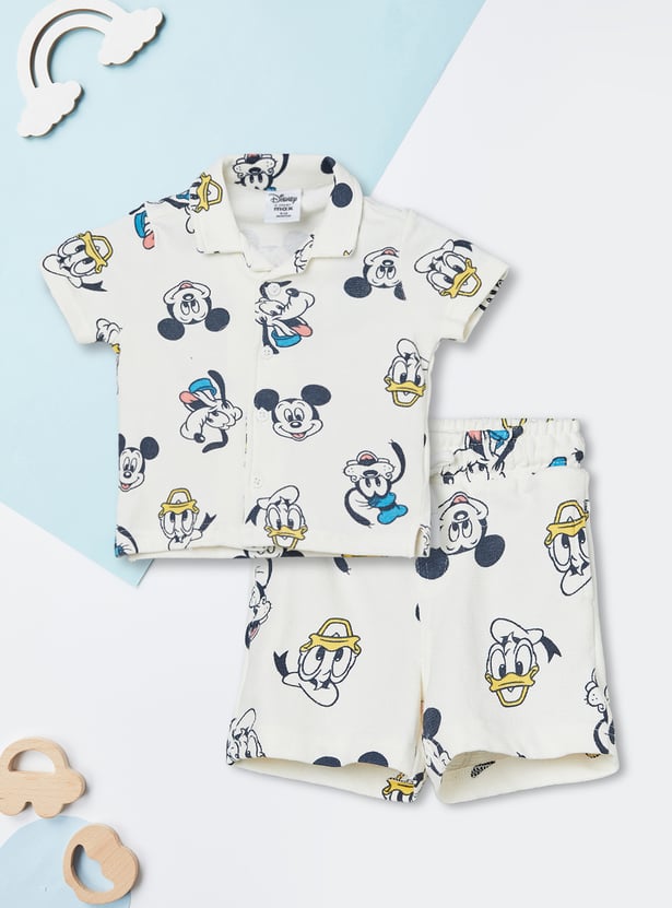 Boys Mickey & Friends Print T-shirt with Shorts Set