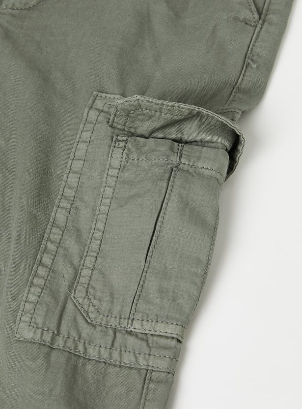 Boys Solid Cargo Joggers