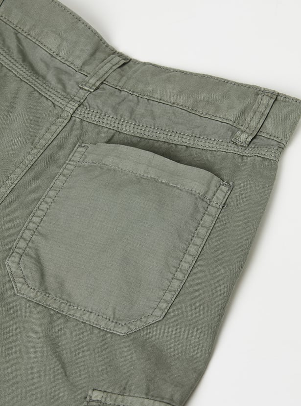 Boys Solid Cargo Joggers