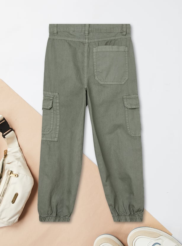 Boys Solid Cargo Joggers