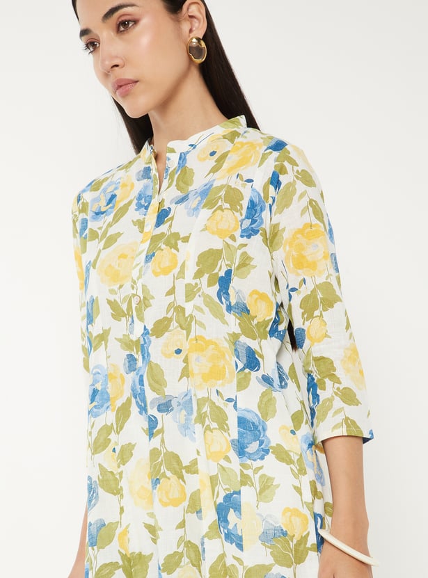 Women Floral Print A-Line Kurta