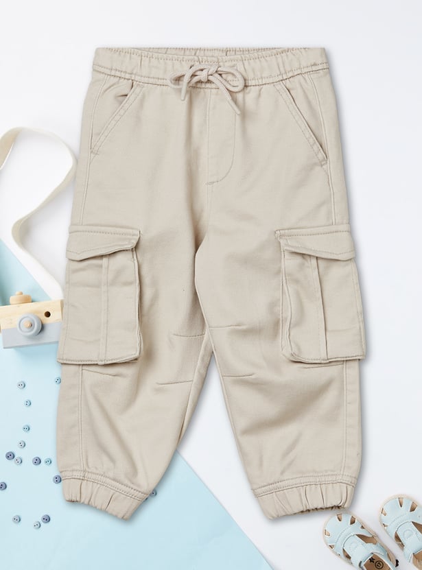 Boys Solid Cargo Joggers
