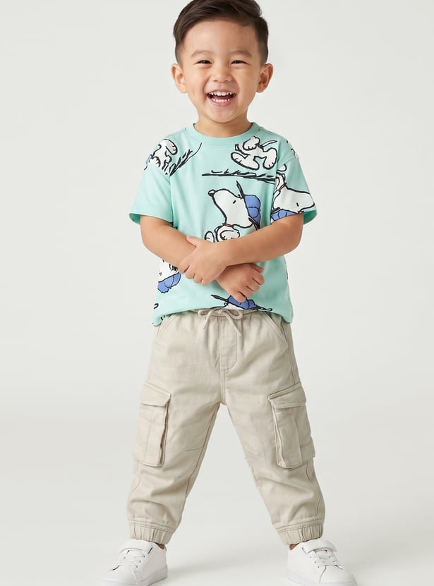 Boys Solid Cargo Joggers