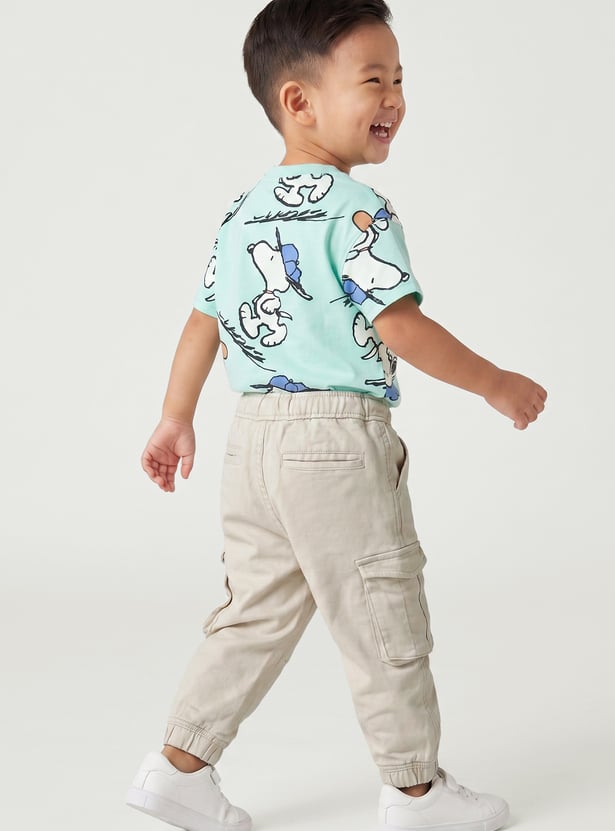 Boys Solid Cargo Joggers