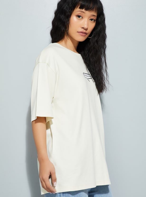 URB_N Women Oversized Friends Printed T-shirt