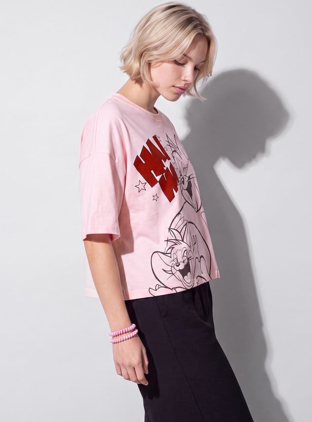 URB_N Women Tom & Jerry Character T-shirt