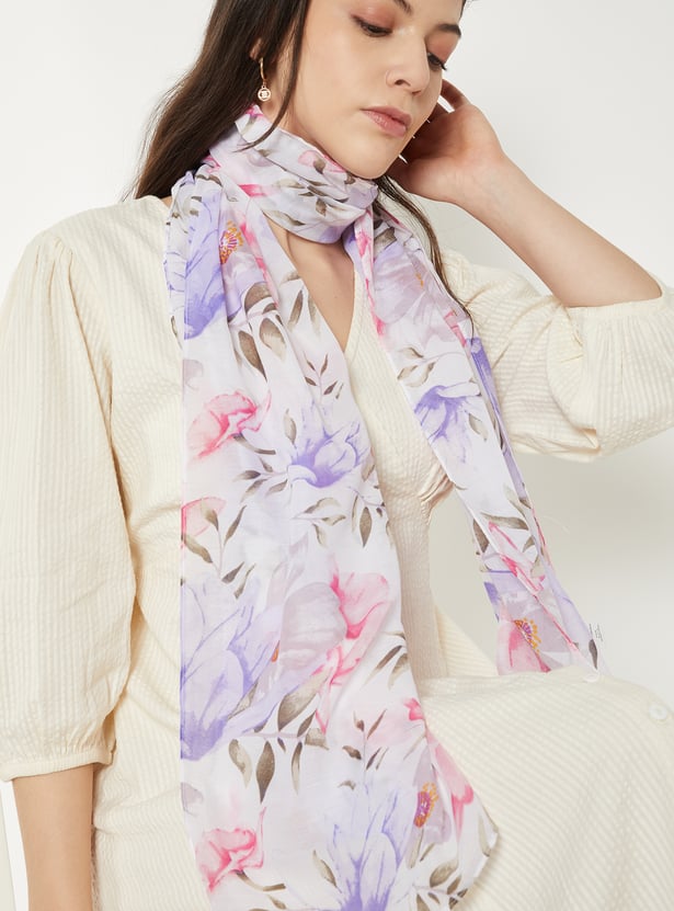 Women Floral Print Scarf