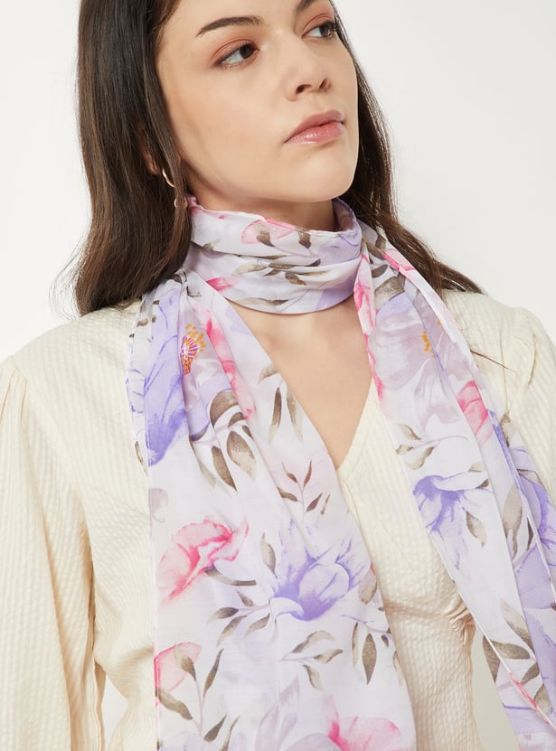 Women Floral Print Scarf