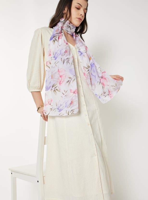 Women Floral Print Scarf