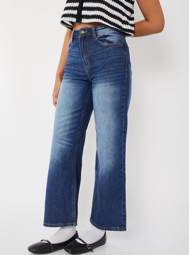 Women Solid High Rise Jeans