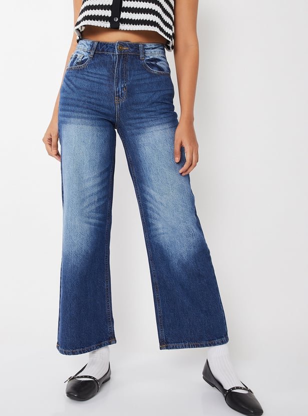 Women Solid High Rise Jeans