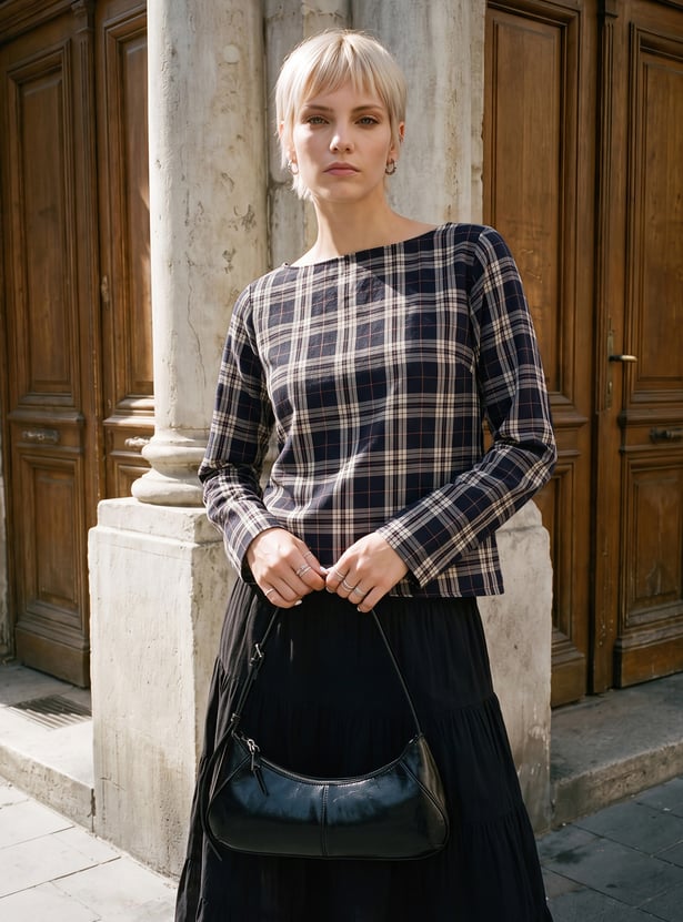 URB_N Women Checked Top