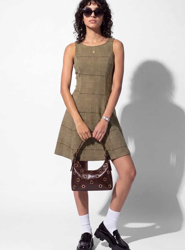 URB_N Women Plaid Mini Dress