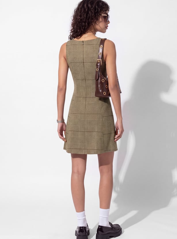 URB_N Women Plaid Mini Dress