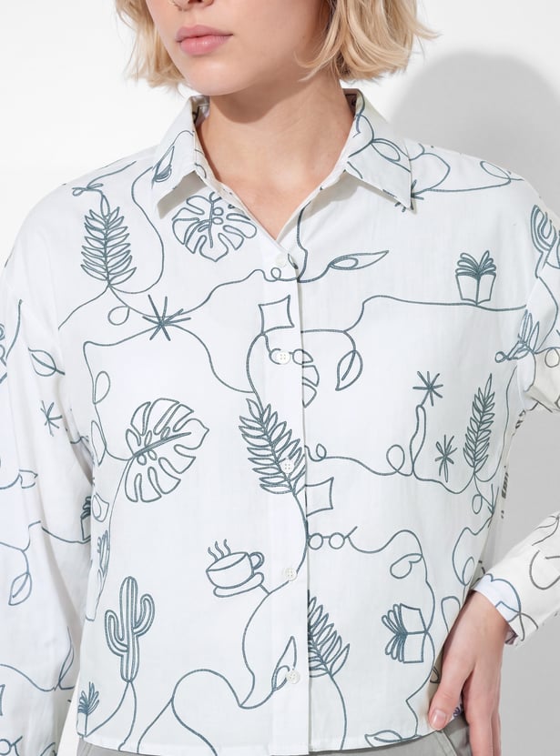 URB_N Women Embroidered Shirt