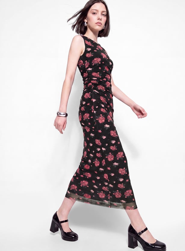 Women Floral Print Bodycon Dress