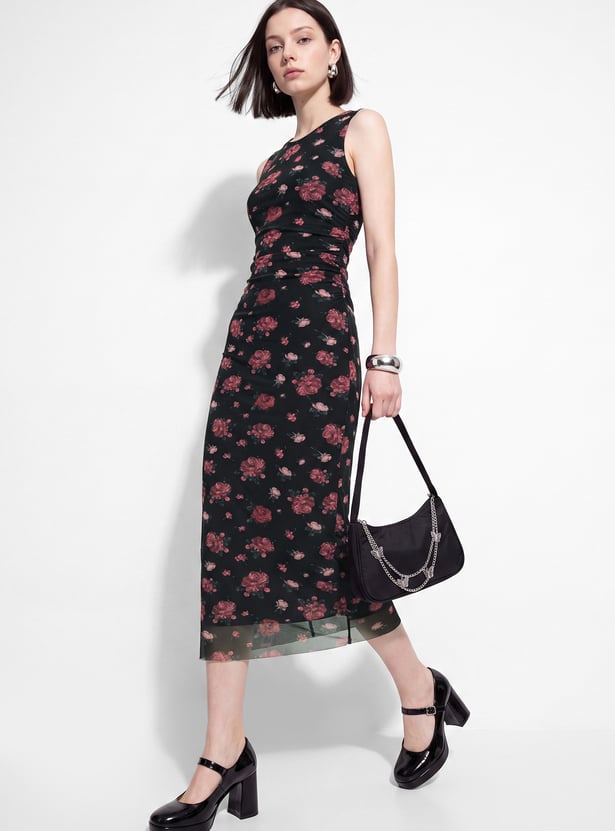 Women Floral Print Bodycon Dress