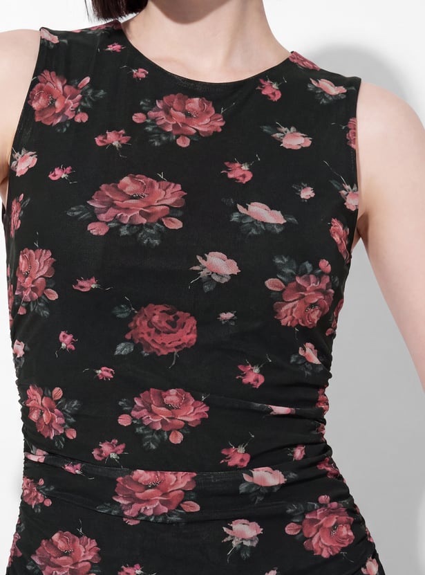 Women Floral Print Bodycon Dress