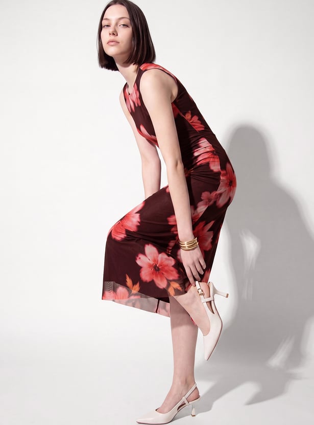 Women Floral Print Bodycon Dress