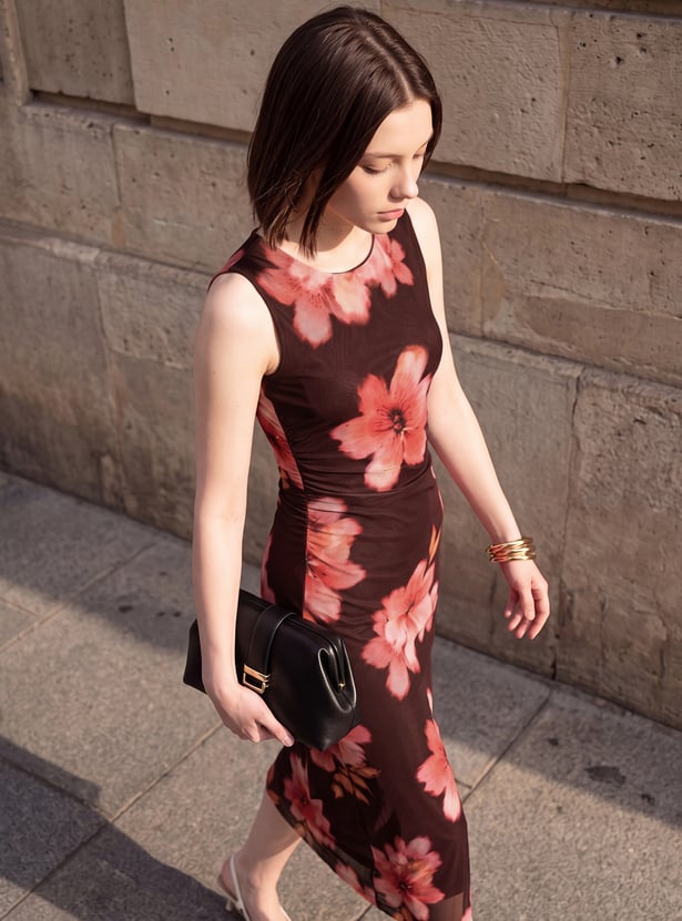 Women Floral Print Bodycon Dress