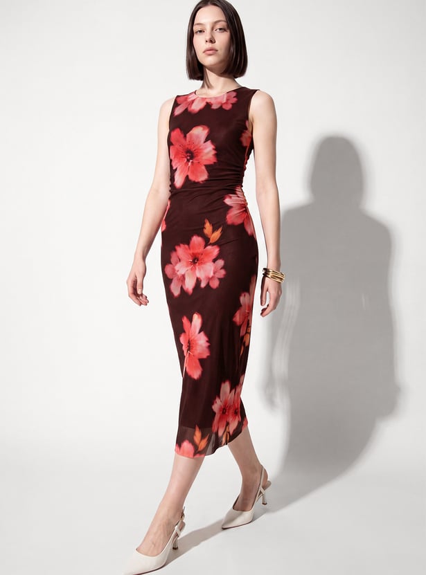 Women Floral Print Bodycon Dress