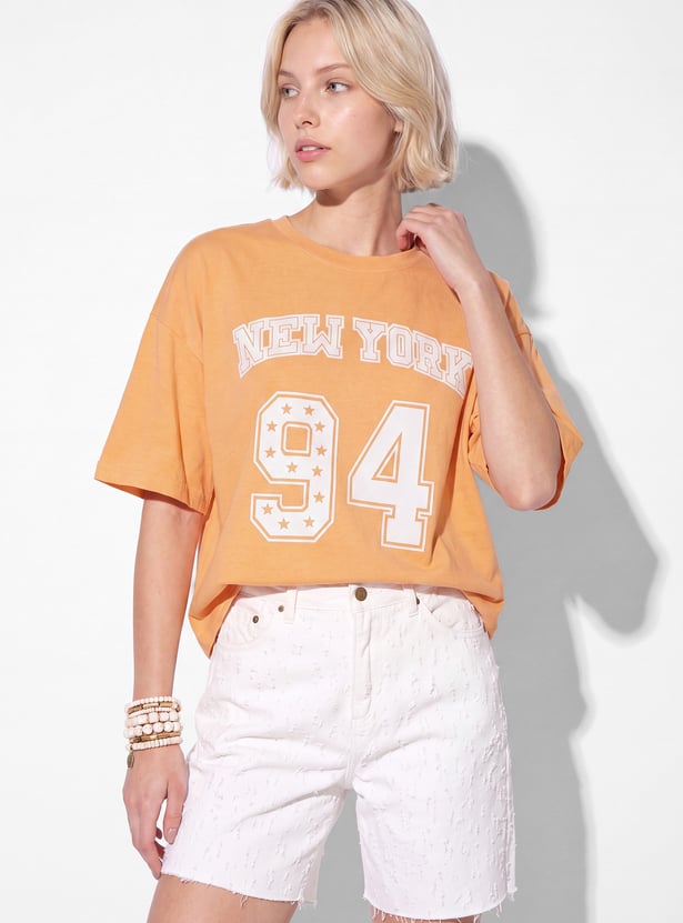URB_N Women Printed Boxy Fit T-shirt