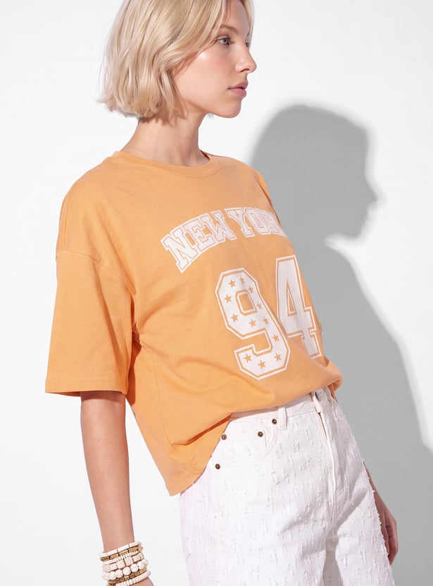URB_N Women Printed Boxy Fit T-shirt