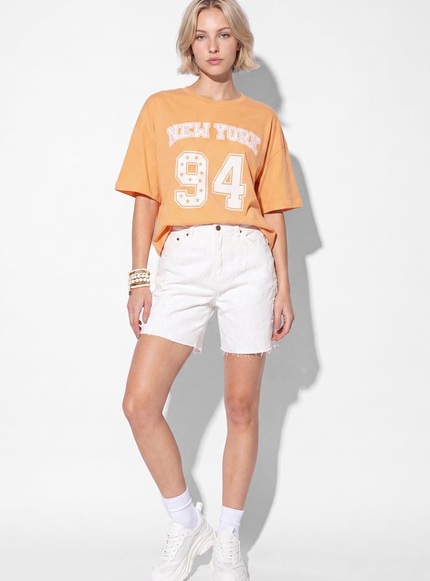 URB_N Women Printed Boxy Fit T-shirt