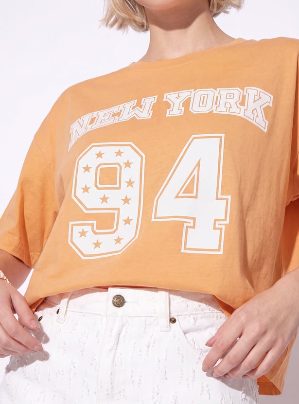 URB_N Women Printed Boxy Fit T-shirt
