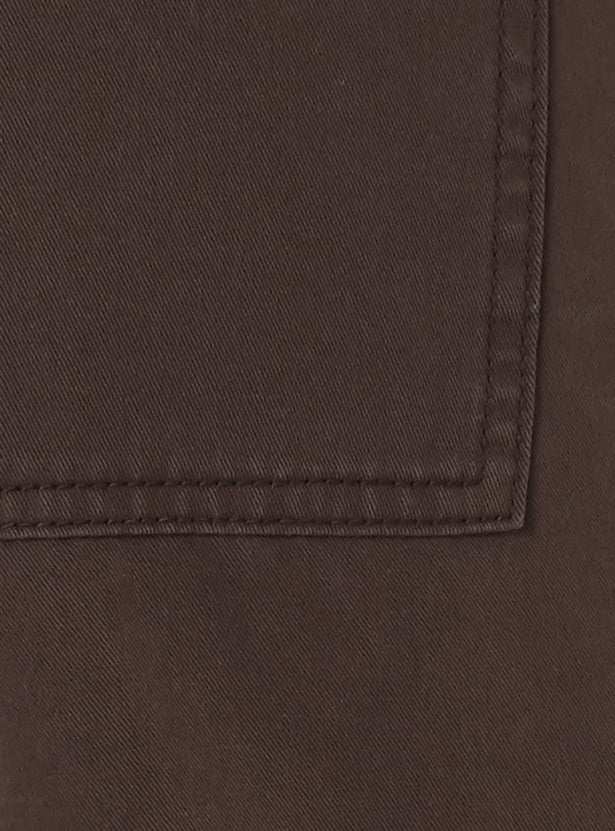 Women Solid High-Rise Cargo Jeans
