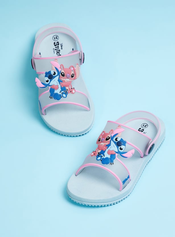 Girls Stitch Printed Slingback Sandals