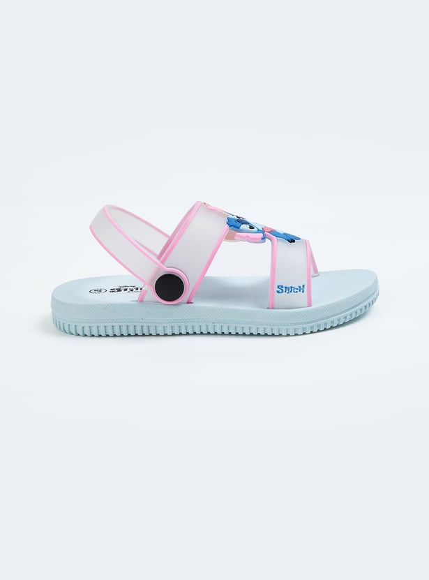 Girls Stitch Printed Slingback Sandals