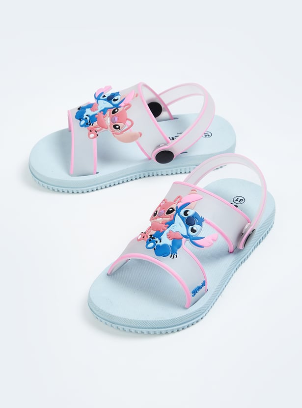 Girls Stitch Printed Slingback Sandals