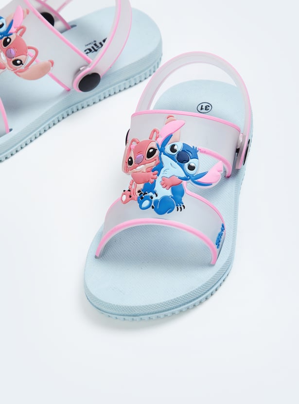 Girls Stitch Printed Slingback Sandals