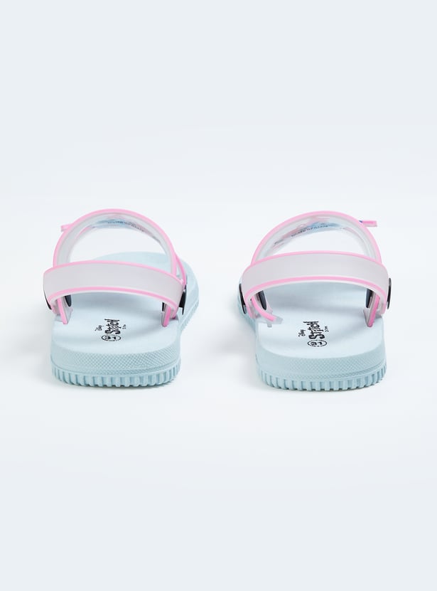Girls Stitch Printed Slingback Sandals