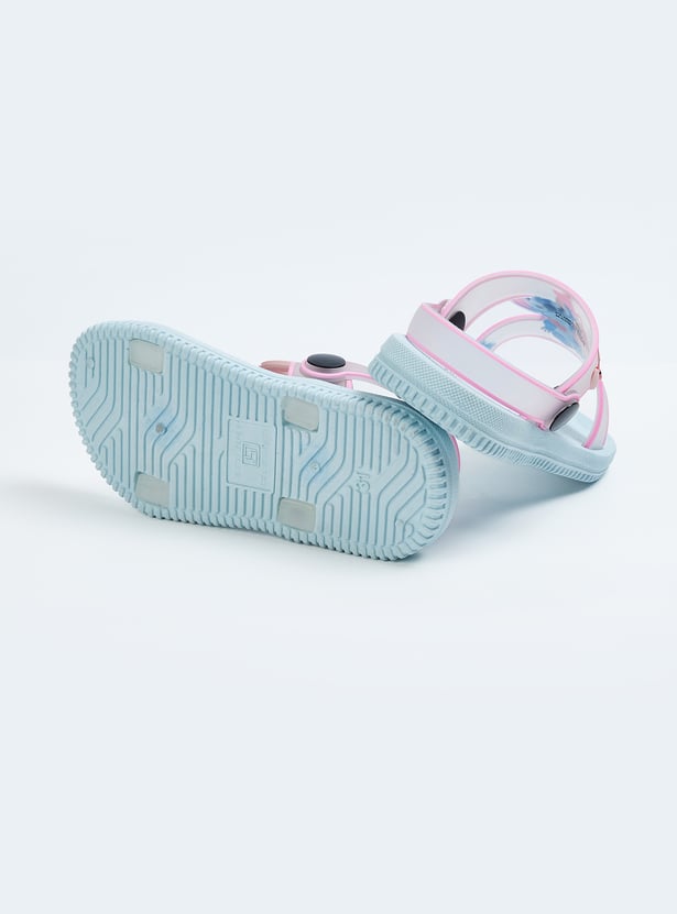 Girls Stitch Printed Slingback Sandals