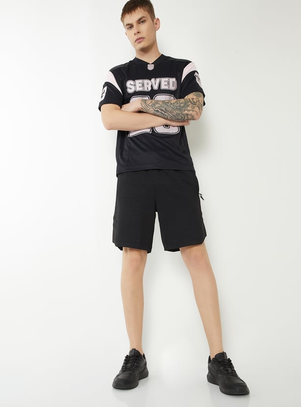 Men Solid Sports Shorts