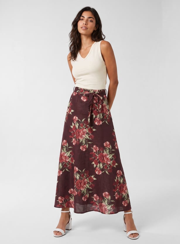 Women Floral Print A-Line Skirt